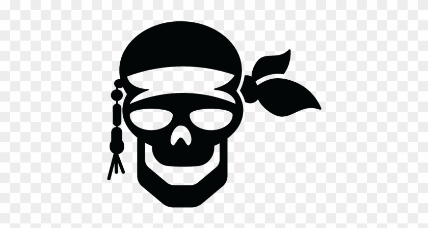 Pirate Skull And Bandana Wall Decal - Decal #314733