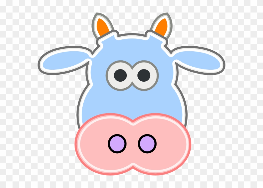 Cow Head Soft 2 Clip Art At Clker - Cow Face Cut Out #314911