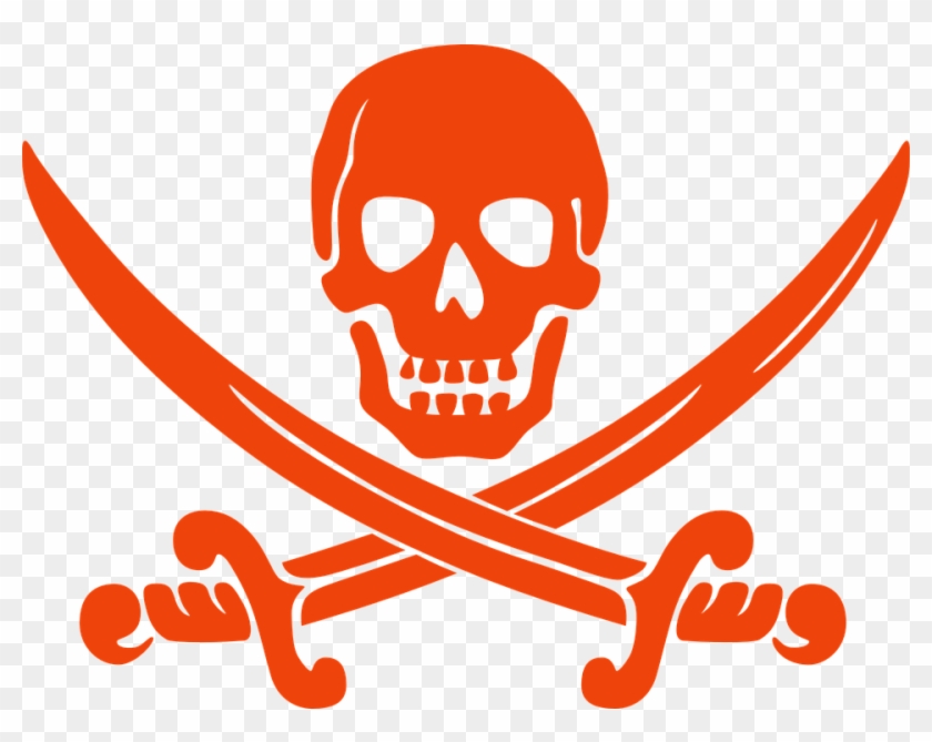 Old School Jack Rackham Pirate Skull Flag - Pirate Clip Art #314940