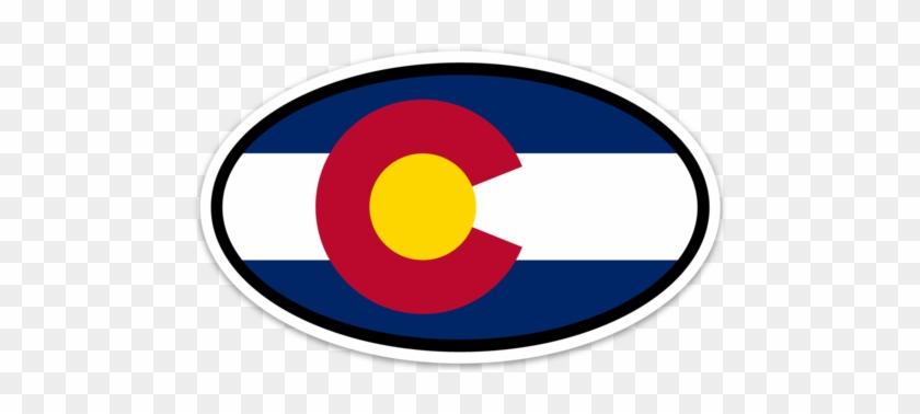 Colorado Flag Vinyl Decal Euro Oval Sticker - Colorado State Flag #315030