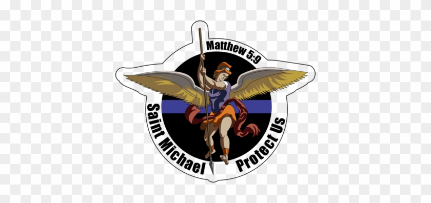 Saint Michael Protect Us Sticker - Badge #315126