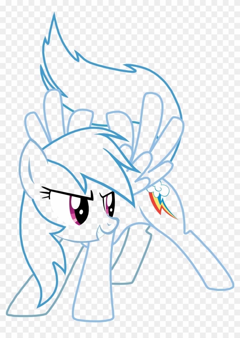 Rainbow Dash Clipart Black And White - Rainbow Dash Friendship Is Magic #315258