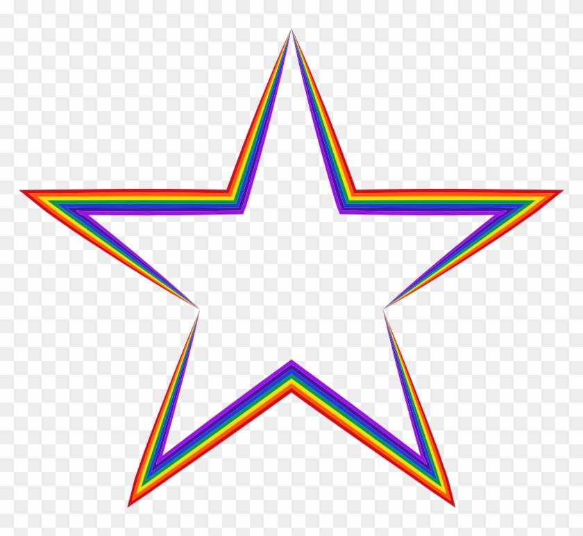 Rainbow Star 2 Hauv39 Clipart - Star Outline Icon Png #315319
