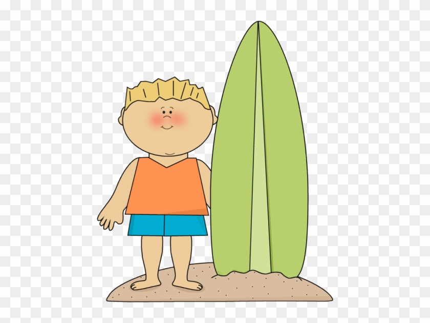 Summer Clipart Surfboard - Boy With Surfboard Clipart #315365