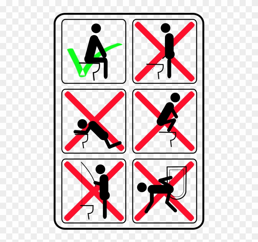 Free Clipart Toilet Instructions For Noobs ) Solarstar - Hilarious Signs #315393