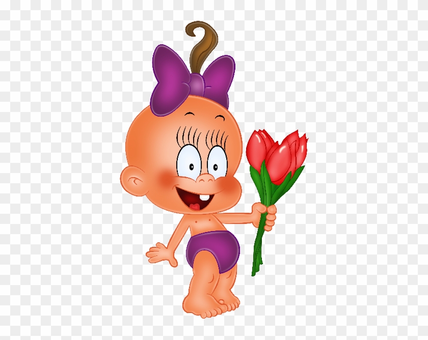 Cute Baby With Flowers Cartoon Clip Art Images Are - Clip Art #315431