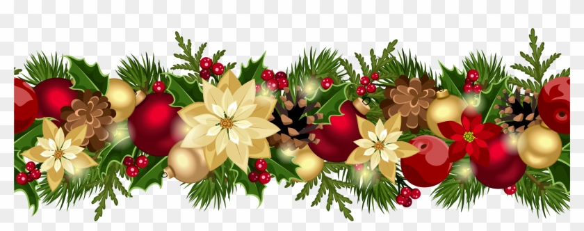 Poinsettia Clipart Christmas Garland - Christmas Garland #315447