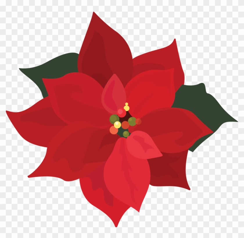 This Is A Sticker Of A Poinsettia Flower - Poinsettia Clip Art Png #315461