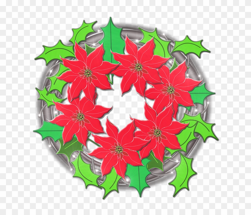 Christmas Decoration, Wreath, Poinsettia, Decoration - ของ ตกแต่ง Christmas Png #315479