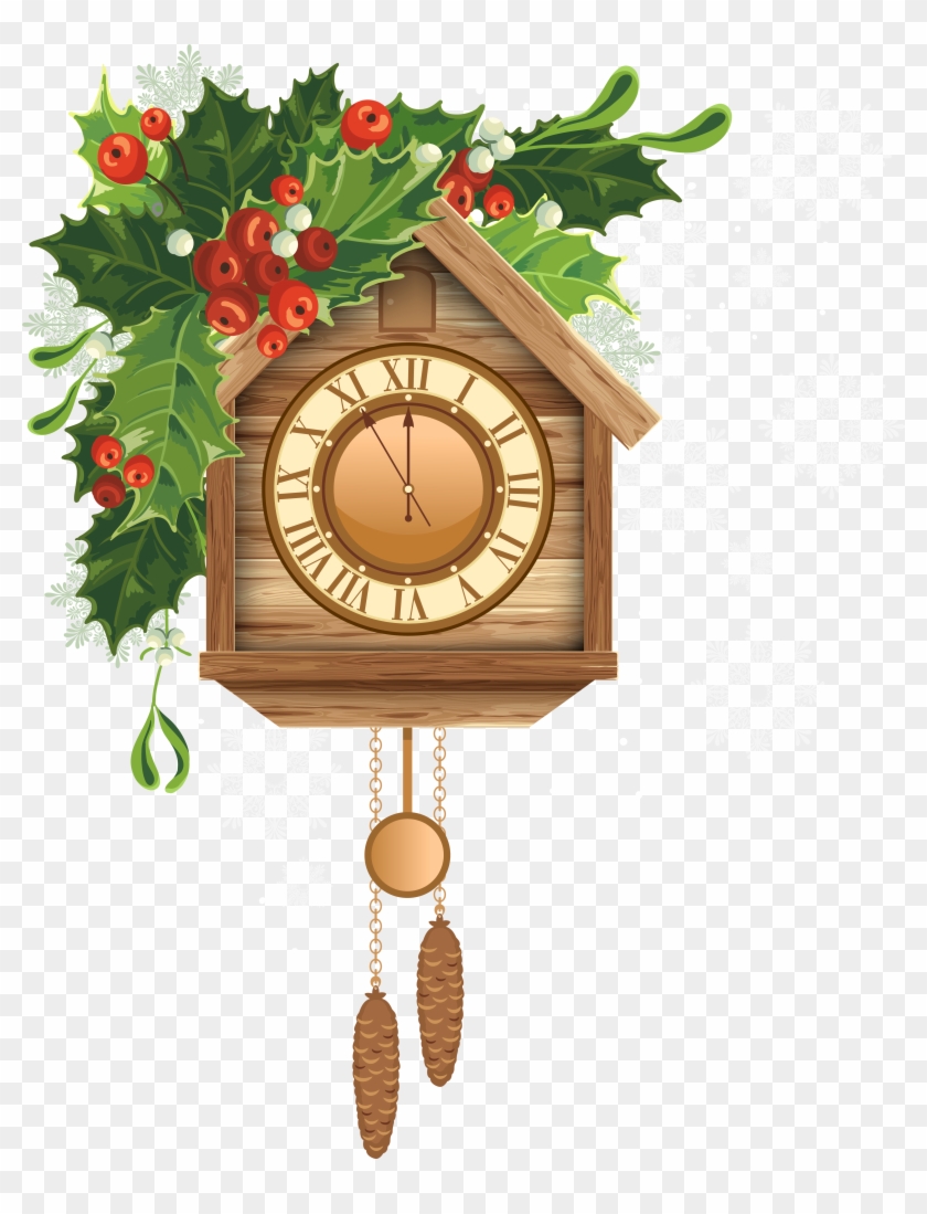 Christmas Cuckoo Clock Png Clipart - Christmas Clock Png #315639