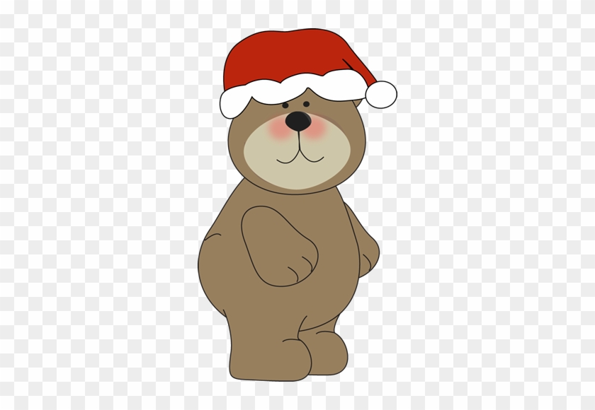 Christmas Bear In Santa Hat - Bear In Christmas Hat #315638