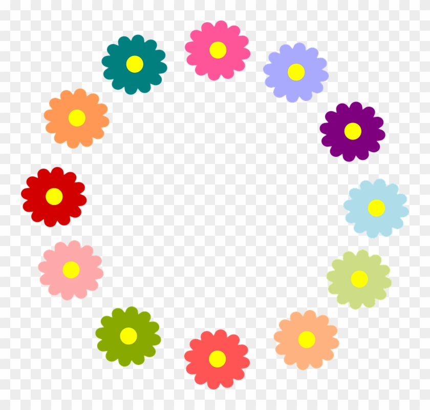 Christmas Circle Cliparts 26, - Rainbow Flowers Clipart #315867