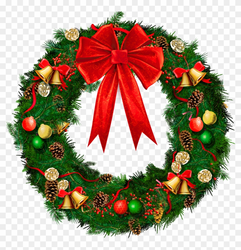 Christmas Wreath Border Clipart - Christmas Wreath No Background #315881