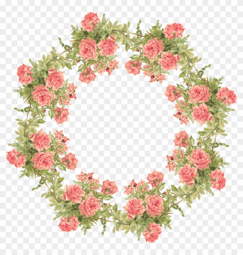 Peach Flower Clipart Rose Frame - Flower Frame Transparent Background #315939