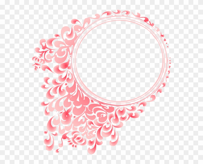 Pink Gradient Round Border Clip Art At Clipart Library - Flower Circle Border Png #315943