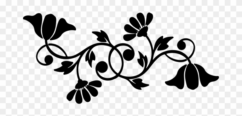 Floral, Flourish, Flowers, Motif - Silhouette Flower #315986