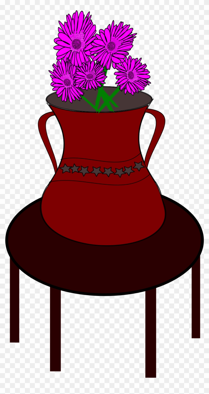 Flower Vase - Vase On Table Clipart #316006