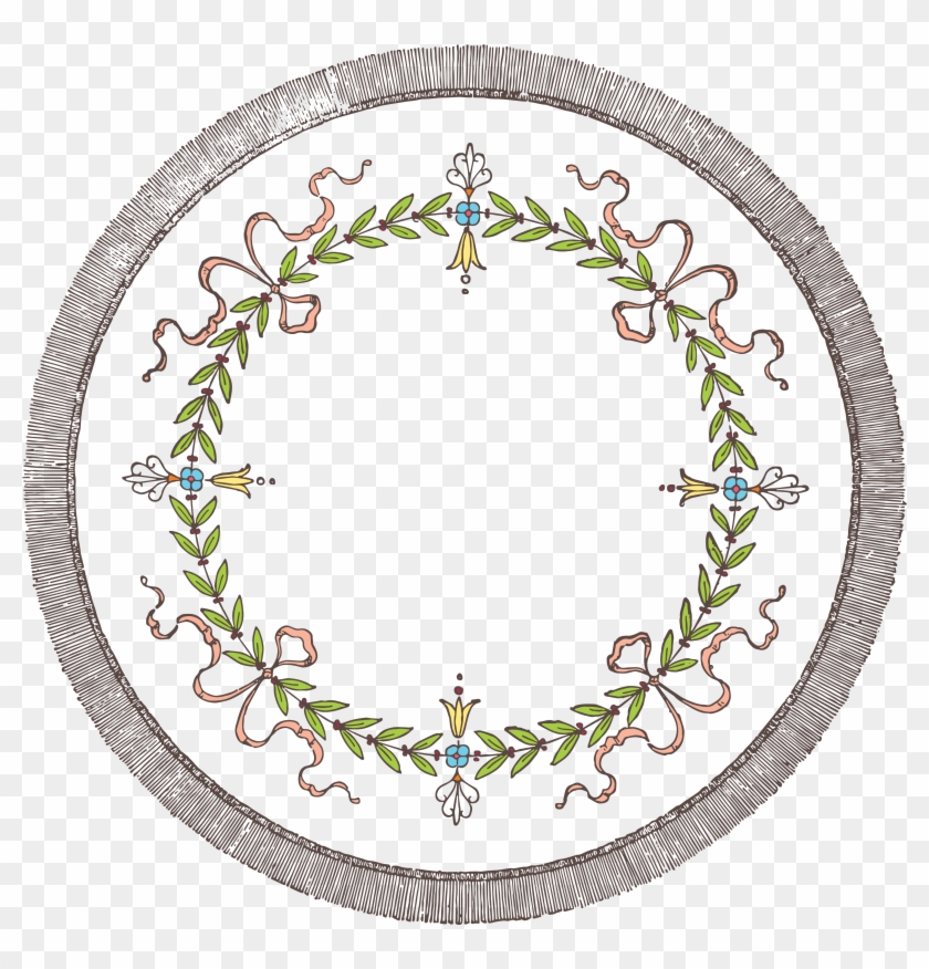 Circle Clipart Vintage - Vintage Flower Wreath Png #316027