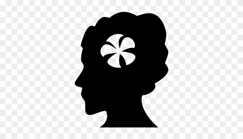 Woman Head Silhouette With A Flower In A Spa Vector - Spa Png Silhouette #316166