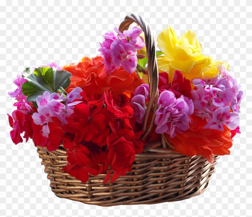 Basket, Bouquet, Flower, Easter, Ornament, Petal - Bouquet Flower In A Basket #316215