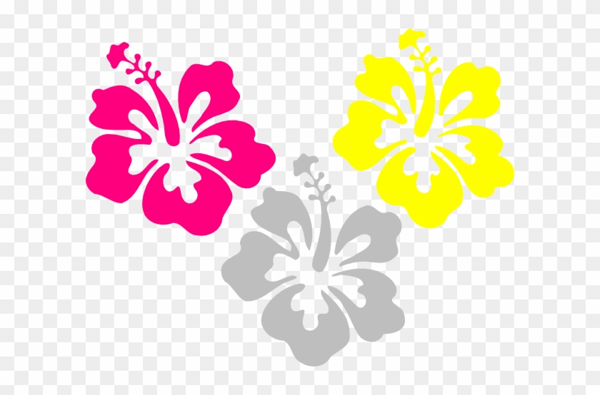 Hibiscus Pink Yellow Clip Art At Clkercom Vector - Hibiscus Clip Art #316216