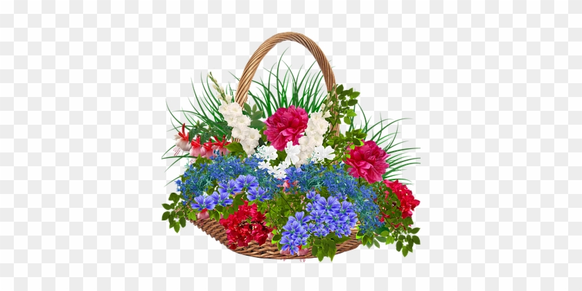 Recycle Bin Wicker Basket Flowers Plants R - May Day Wishes 2018 #316343