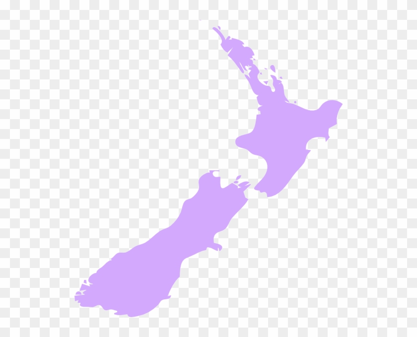 New Zealand White Clip Art At Clker - New Zealand Map #316562