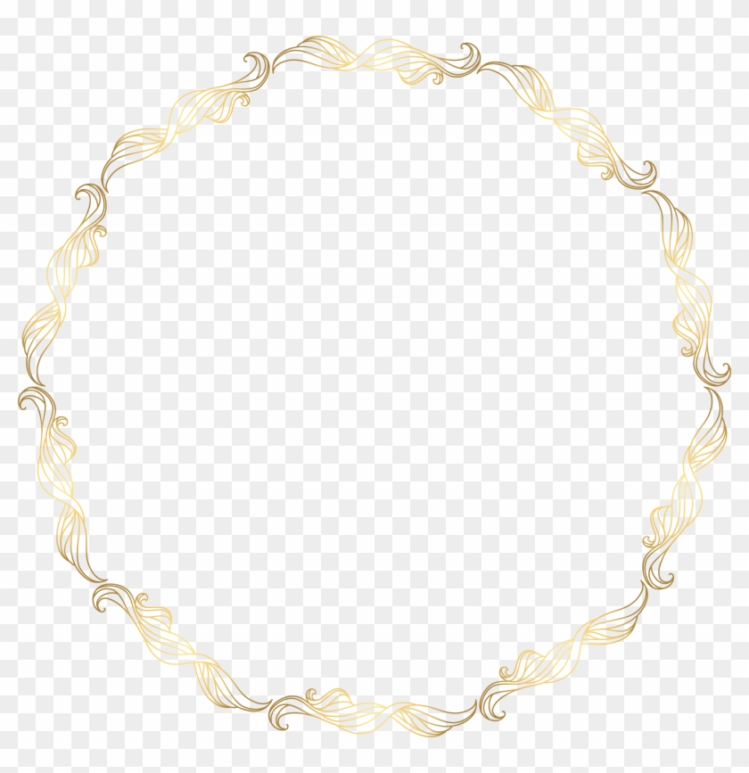 Floral Gold Round Border Transparent - Floral Gold Round Border Transparent #316587