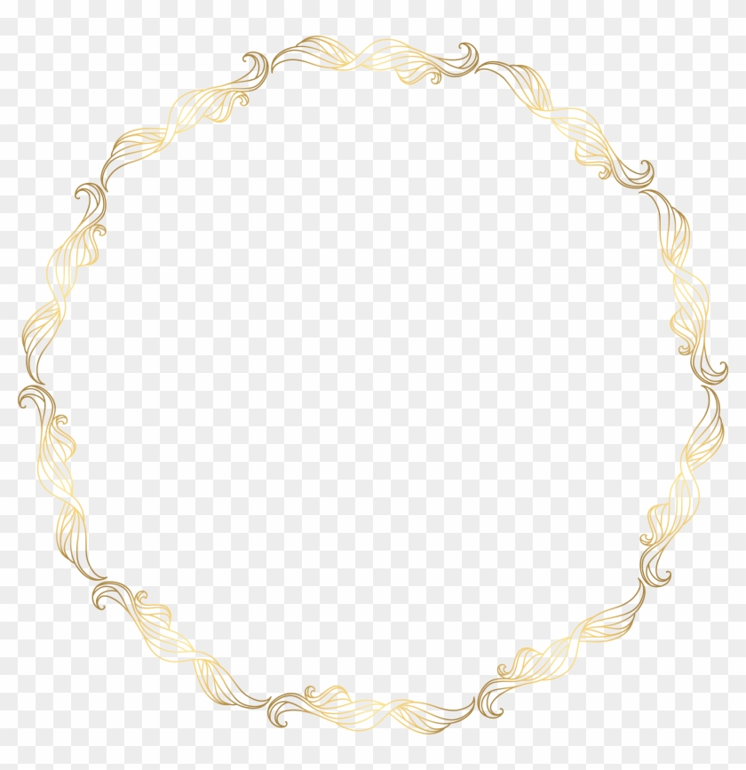 Floral Gold Round Border Transparent - Floral Gold Round Border Transparent #316587