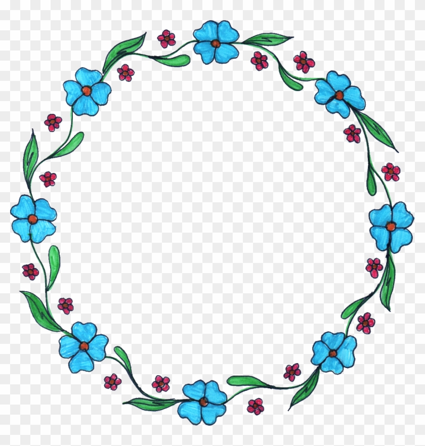 Png File Size - Transparent Floral Circle Border Png #316588