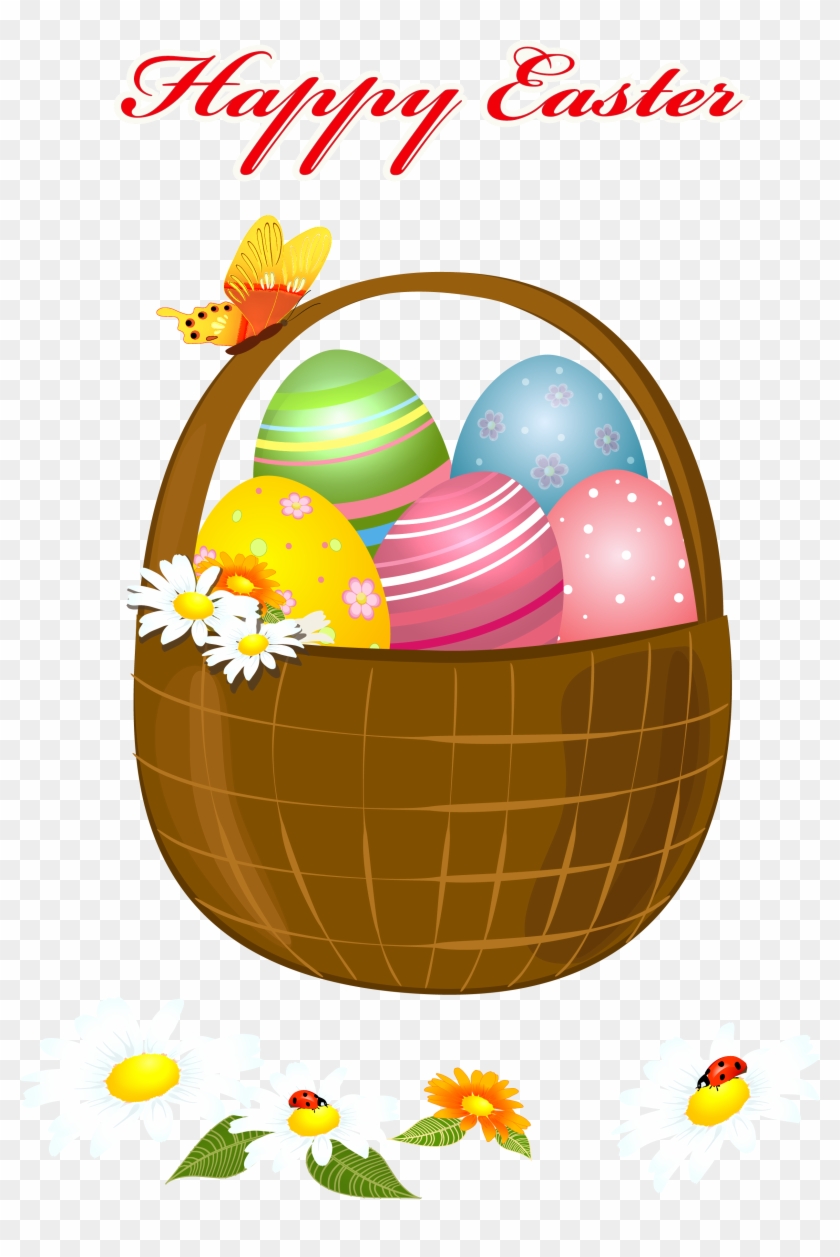 Basket Clipart Happy Easter - Easter Basket Clip Art Free #316674