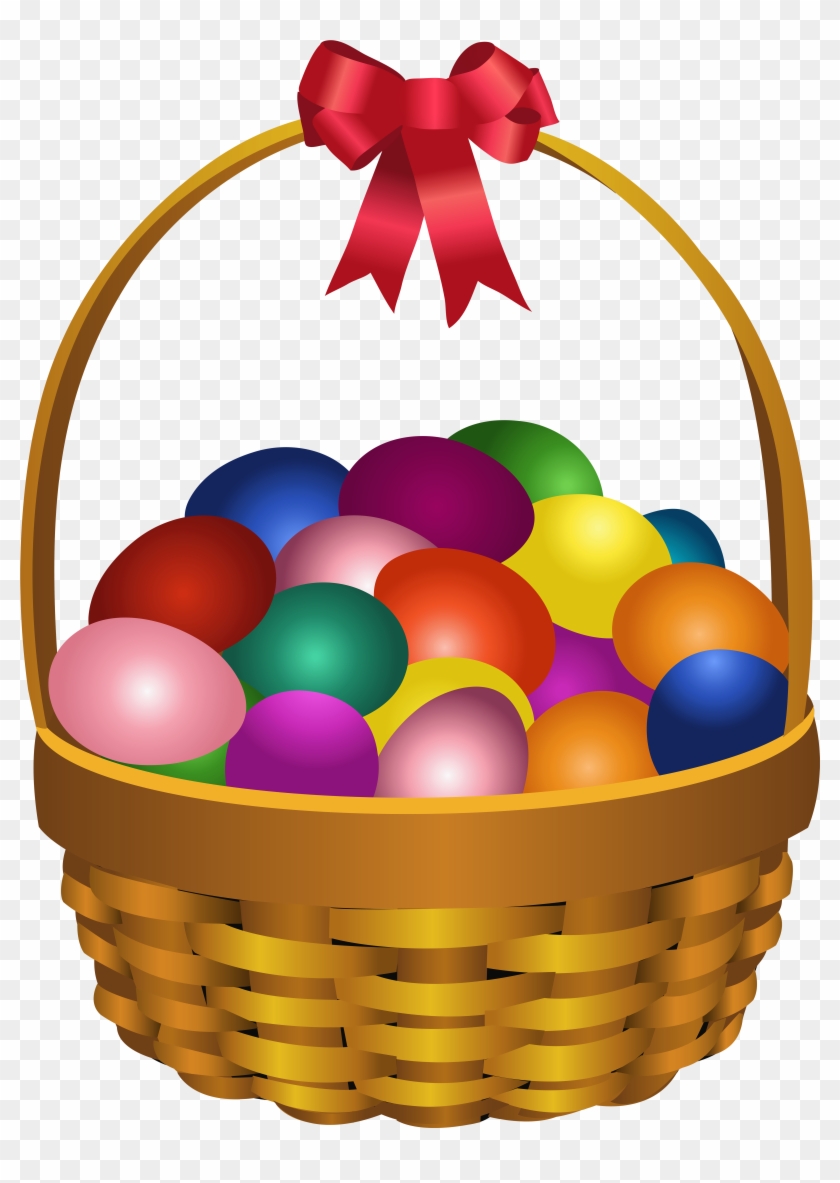 Easter Eggs In Basket Transparent Png Clip Art Image - Easter Basket Clipart Png #316690