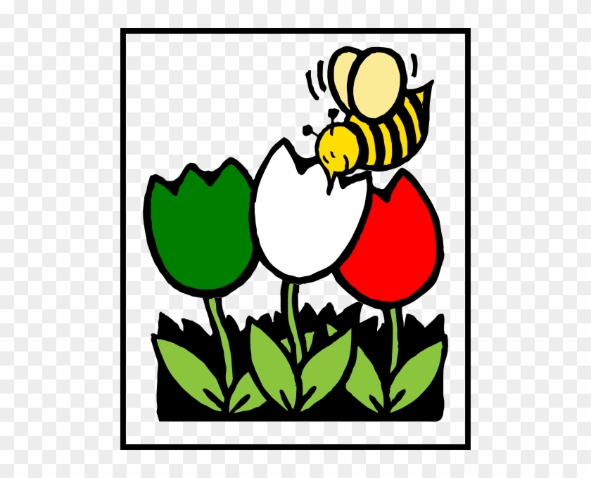 Flower Bee Cliparts - Honey Bee And Flowers Clip Art #316748