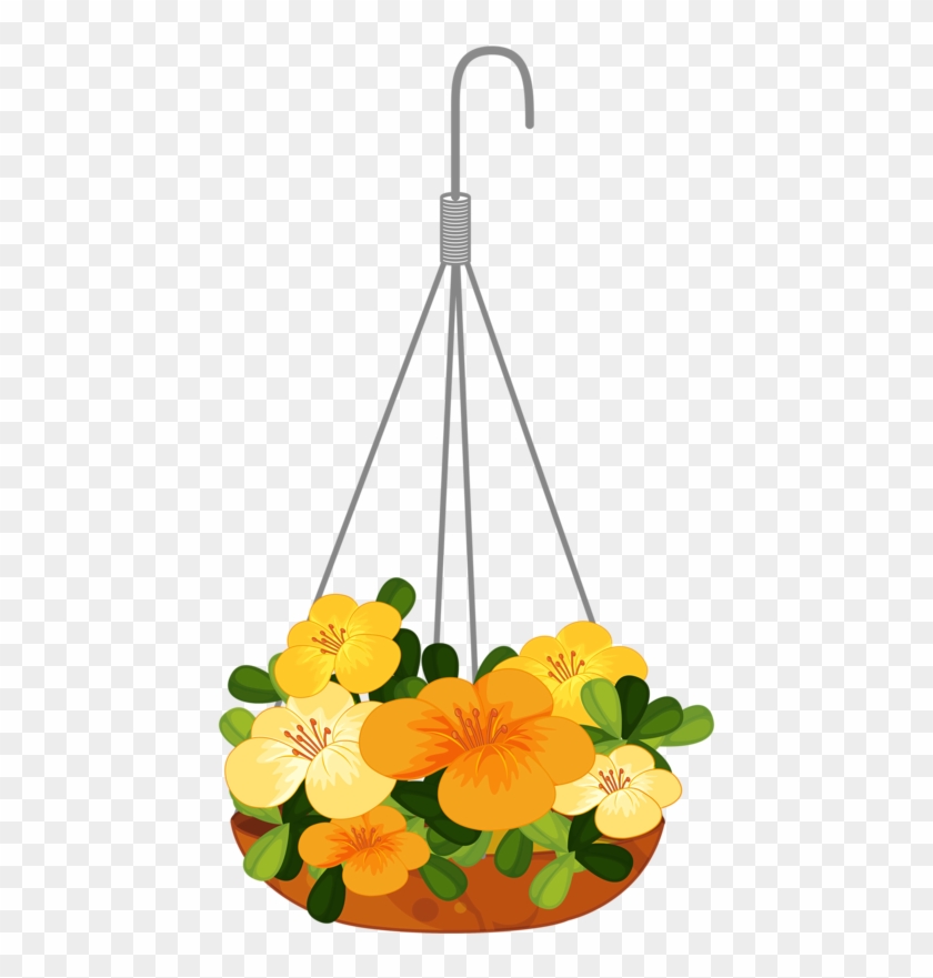 Hanging Flower 1png - Clipart Hanging Baskets Flowers #316778