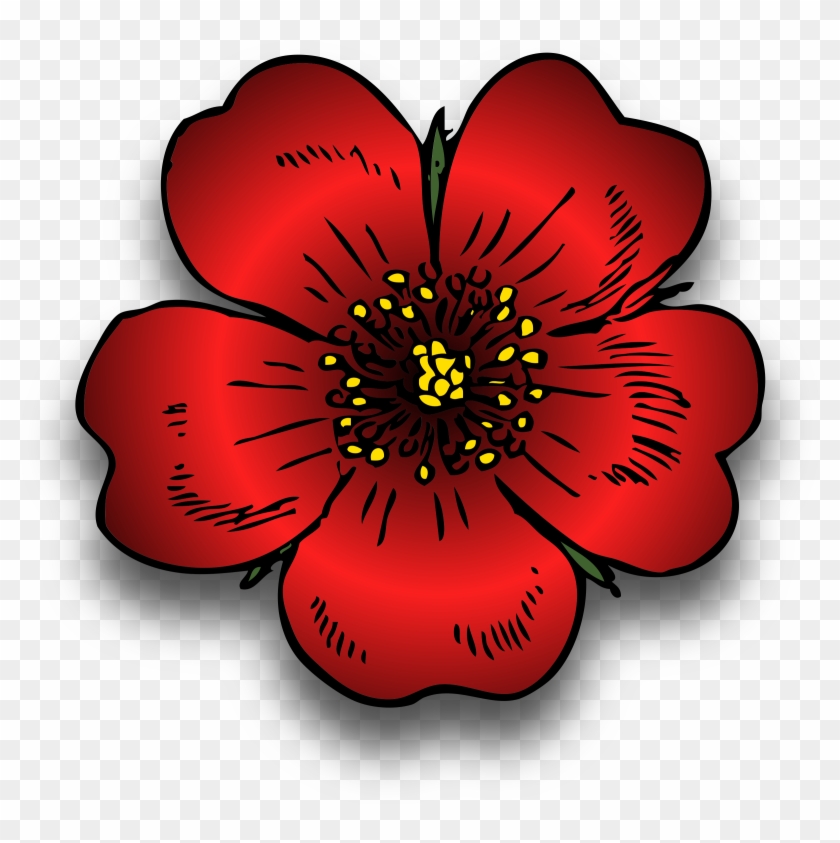 Red Flower Clipart Red Blossom - Rose Clip Art #316887