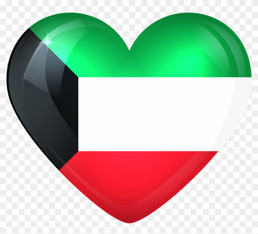Kuwait Large Heart Flag - Kuwait Flag Heart #316898