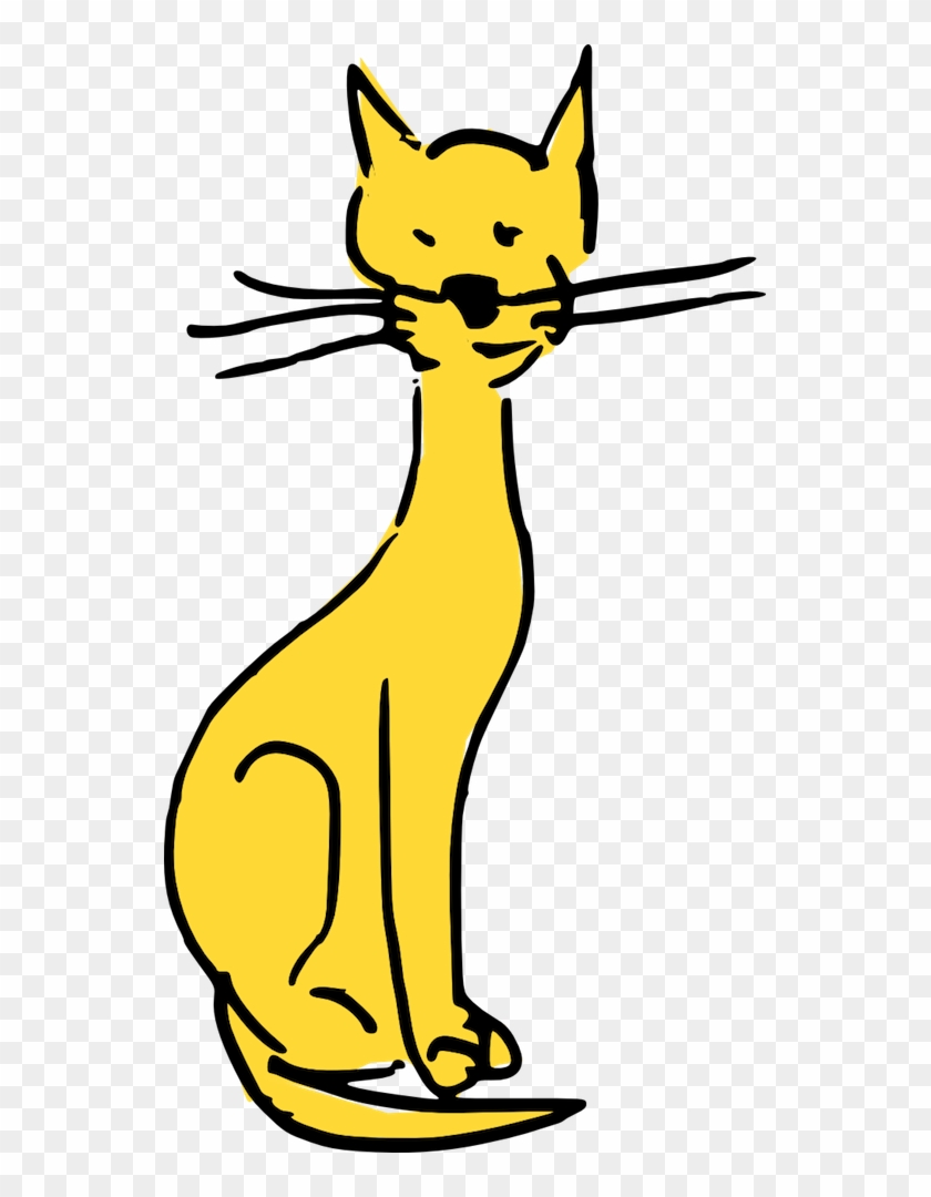 Free Digital Cat Doodles Cat Doodle Scrapbooking Embellishment - Yellow Cat Clipart #316951
