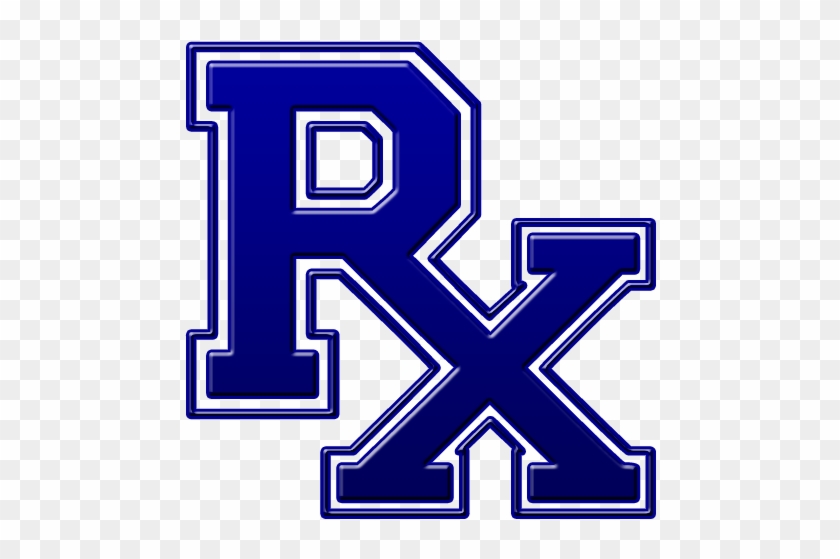 Blue Rx Symbol Collegiate Clipart Image - Black Varsity Letter R #317019