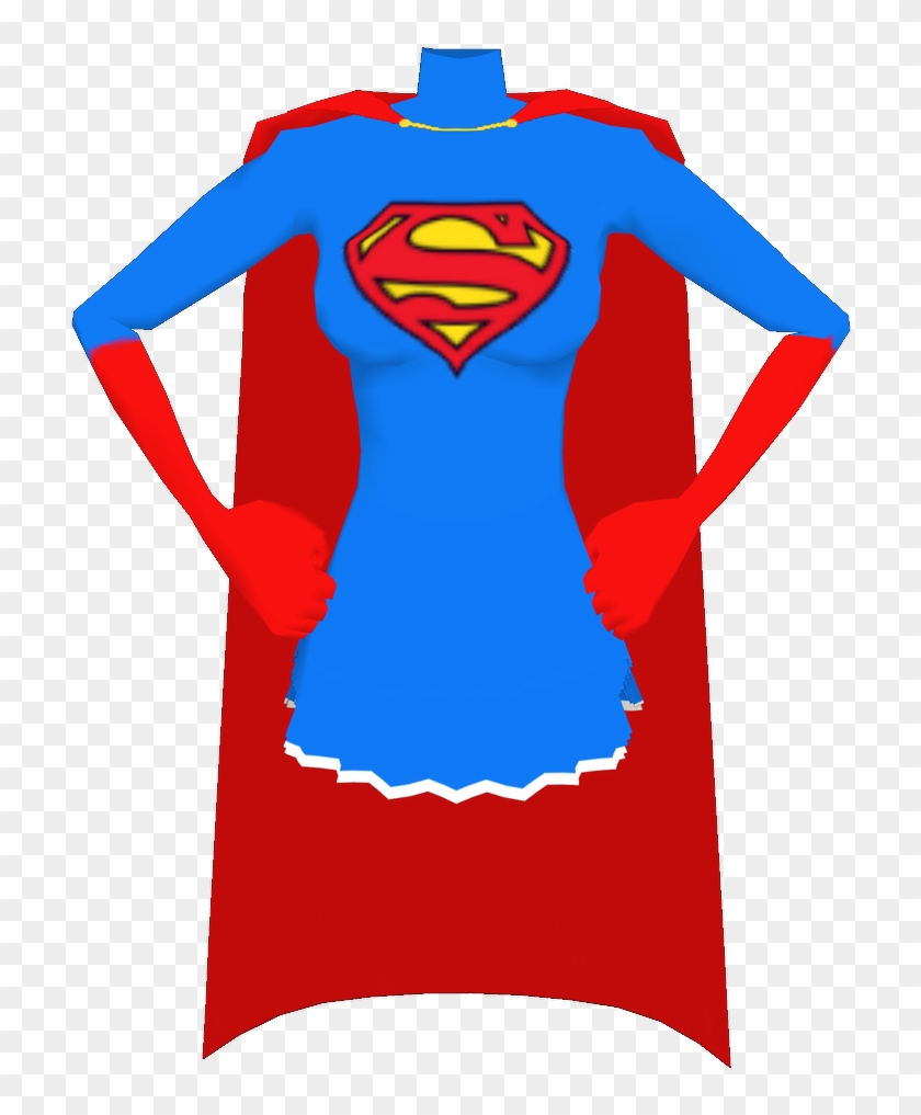 Supergirl Beta Top Cape Gloves Front - Cape Front Png #317188
