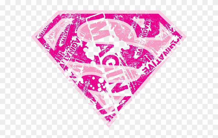Hl Distressed Supergirl Symbol3 - Pink Superman Logo Vector #317222