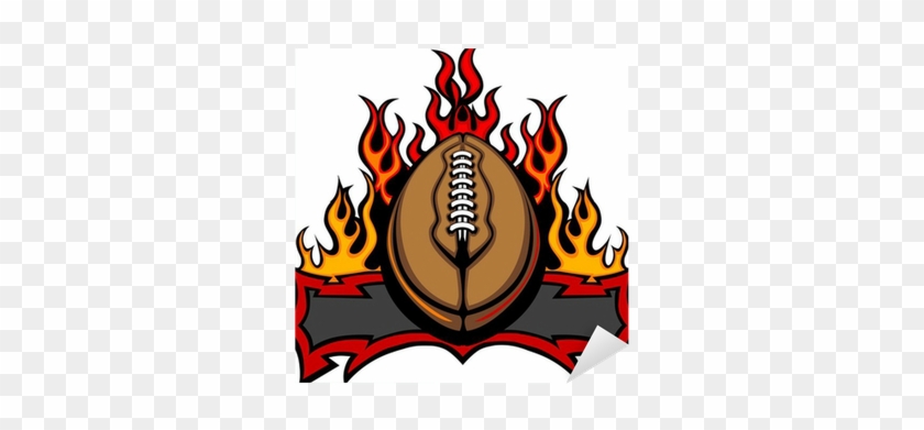 American Football Template With Flames Vector Image - Cardiff Fire Ice Hockey #317430