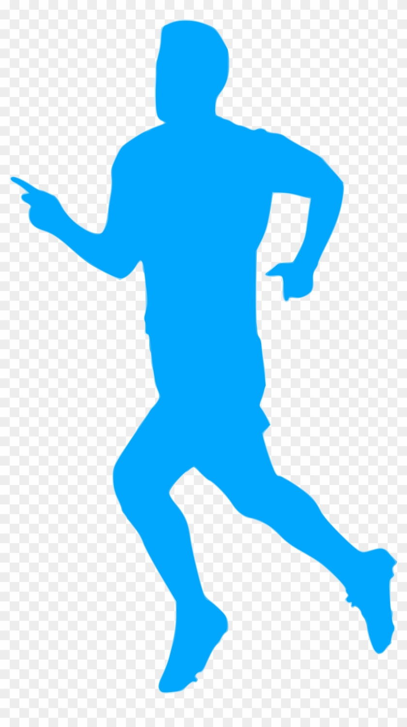 Silhouette Football 25 - Blue Running Silhouette #317526