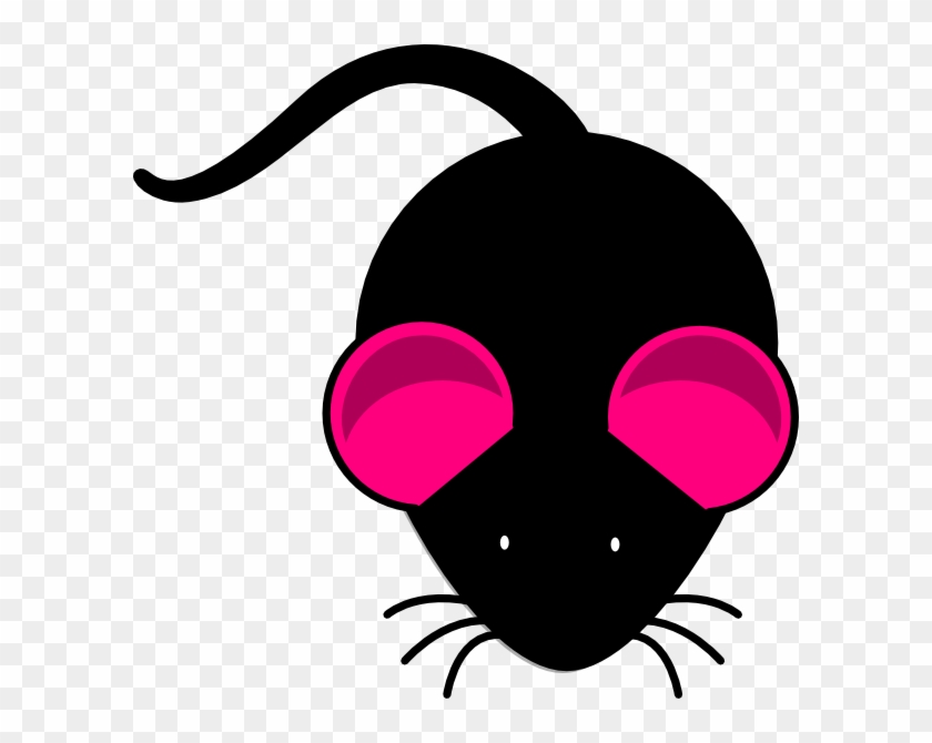 Black Mouse Pink Ears Clip Art At Clker - Clip Art #317722