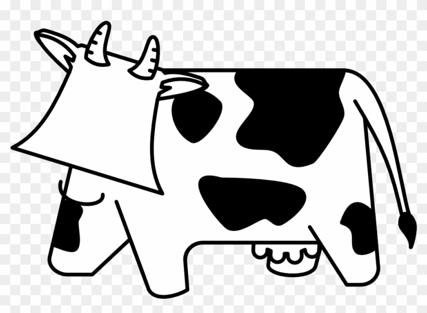Cow Black White Line Art Hunky Dory Svg Colouringbook - Cow Cartoon #317726