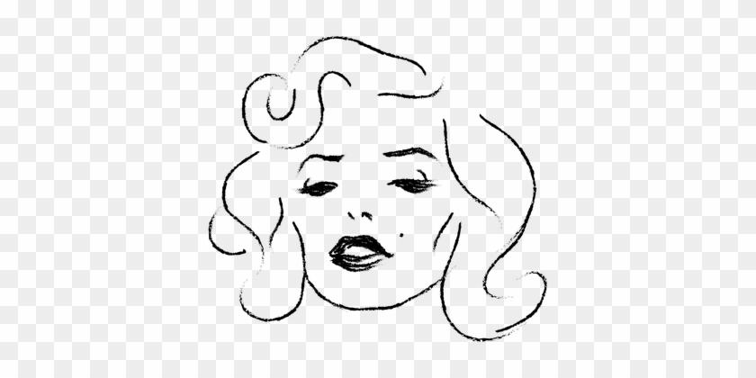 Marilyn Monroe Woman Face Actress Portrait - Marilyn Monroe Face Outline #317739
