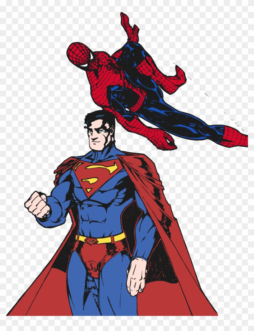 Superman And Spider-man By Edcom02 - Spider Man And Super Man #317926