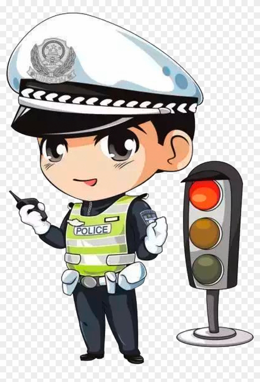 Police Officer Cartoon Traffic Police - Clipart Of Traffic Signal With Cop  - Free Transparent PNG Clipart Images Download