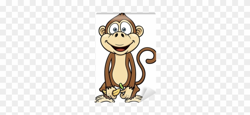 Vector Illustration Of Cartoon Monkey With Banana Wall - Monkey With Banana  Cartoon - Free Transparent PNG Clipart Images Download