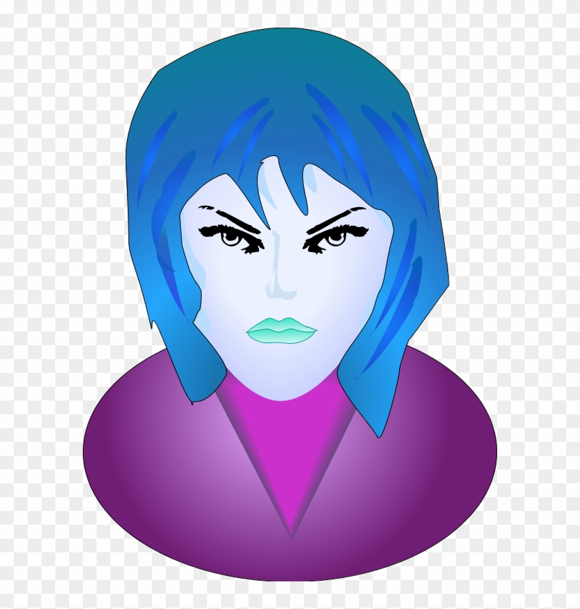 Woman Angry Face - Smiley Femme Fatale Face 1 25 Magnet Emoticon #318370