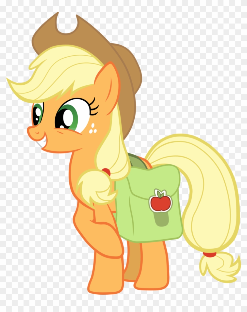 Applejack With Saddlebag Vector By Scrimpeh - My Little Pony Applejack #318667